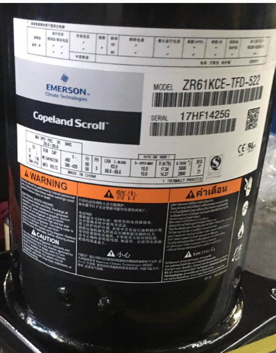 Oil Less Copeland AC Scroll Compressor ZR61KCETFD522 For R407 Air