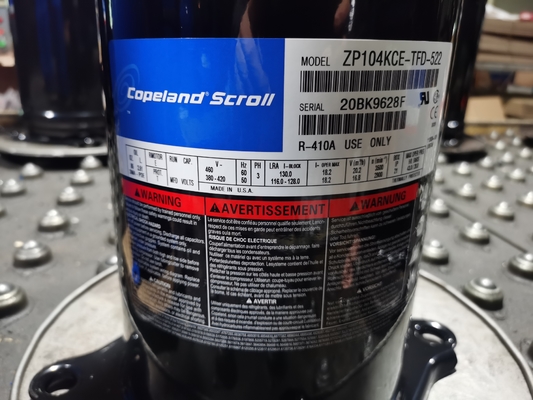 Buy 3HP Low Temperature Copeland Scroll Compressor ZB21KQE-TFD-558 Hermetic Compressor online manufacture