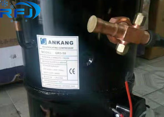 Buy 3HP R404a QR3-58 Ankang Hermetic Piston Refrigeration Compressor 220-460V 3PH 50Hz or 60Hz online manufacture