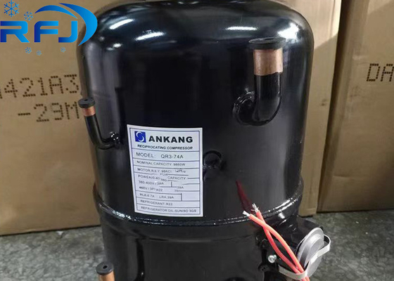 Buy 3.5 HP R404a QR3-74A Ankang Hermetic Piston Refrigeration Compressor for 220-380V 3PH 50Hz or 380-460V 60Hz Applications online manufacture