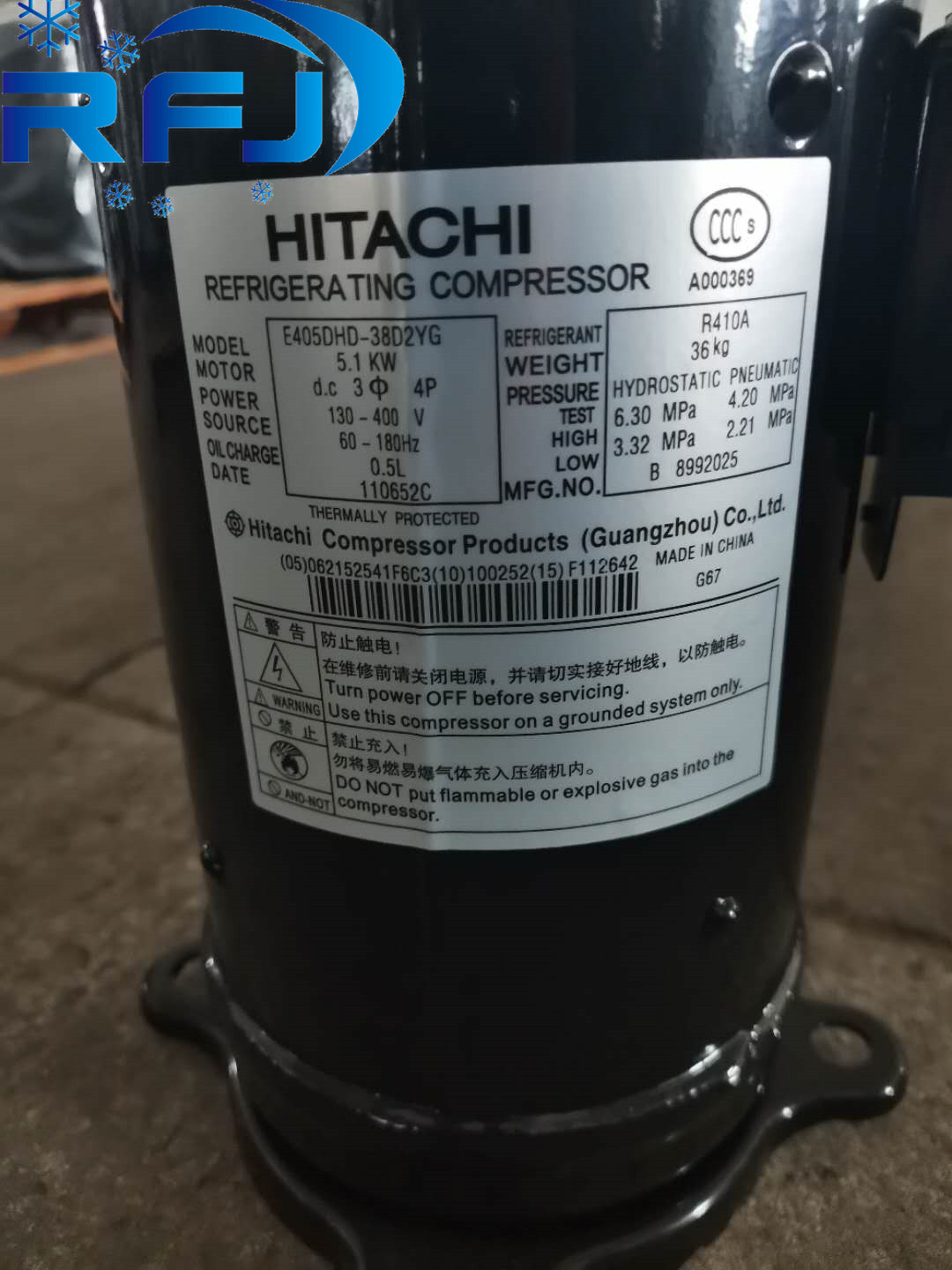 7hp Hitachi Ac Air Conditioner Compressor 380V 404DHD-64D1