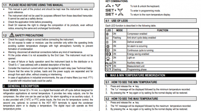 XR30CX-5N1C1 Dixell Digital Temperature Controller With 220-240V 12