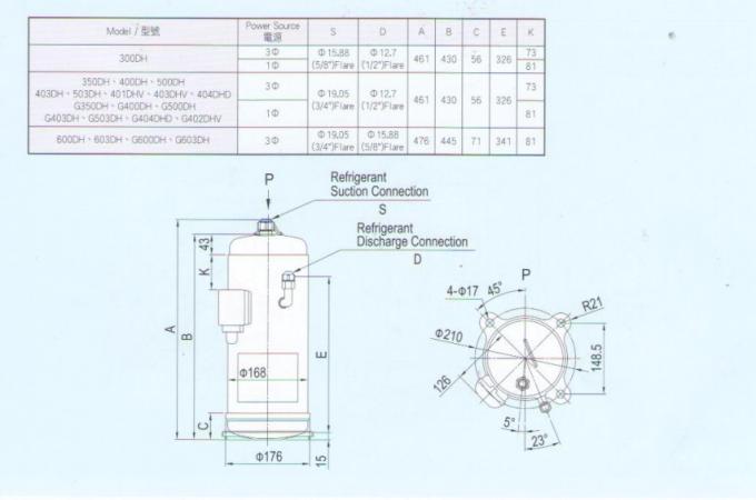 R22 Refrigerant 500DH-80D 1.4L Oil Charge Hitachi Scroll
